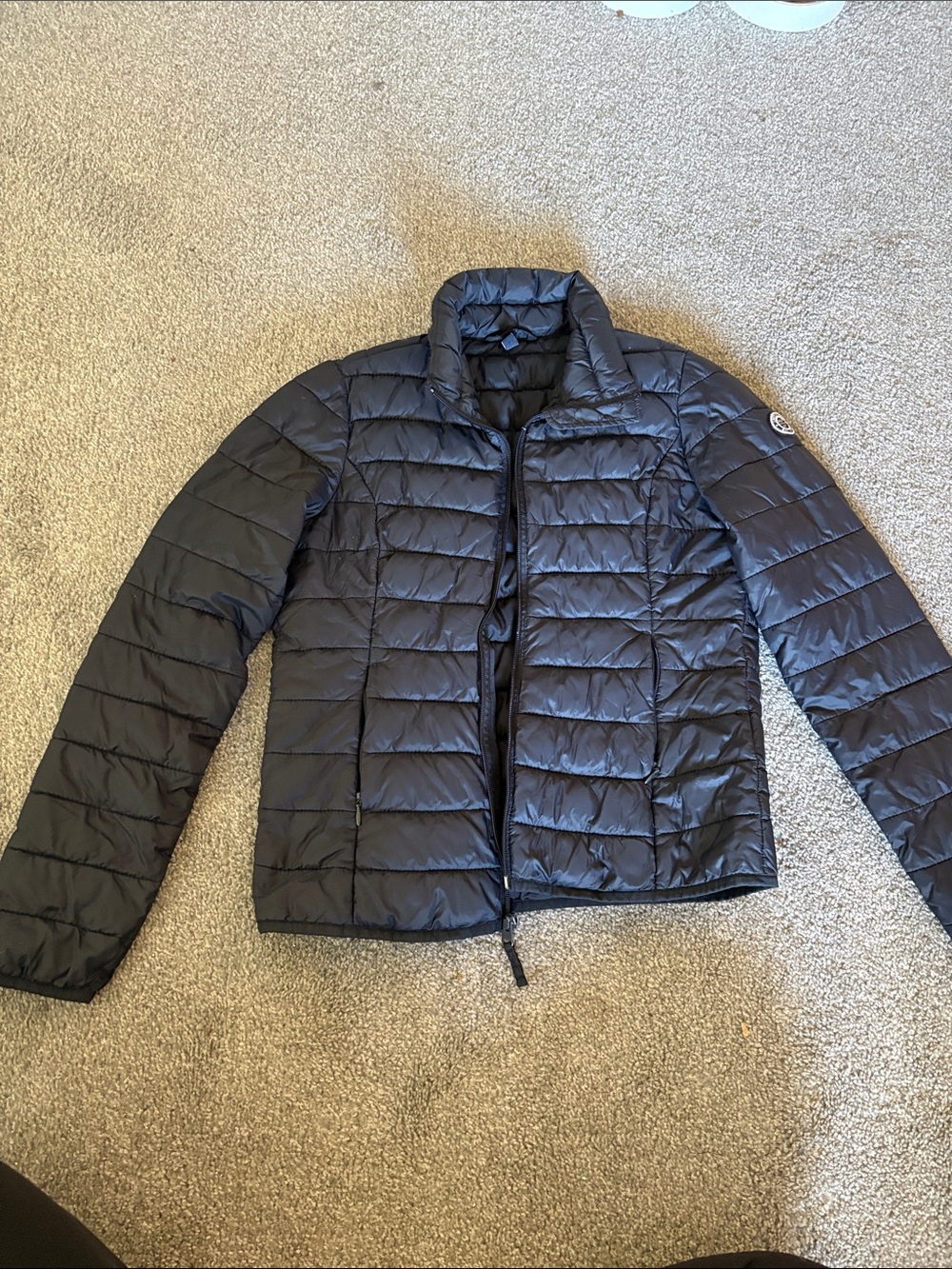 Abercrombie & Fitch Navy Blue Quilted Puffer Jacket